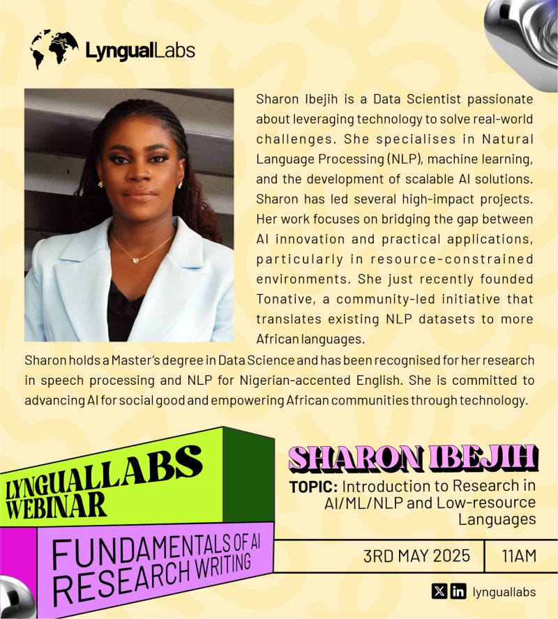 Tomorrow, we shall be joining <a href="/LyngualLabs/">LyngualLabs</a> in creating more awareness on AI research and why this should be an important subject for us in Africa. 

Please register here: bit.ly/lynguallabs_we…