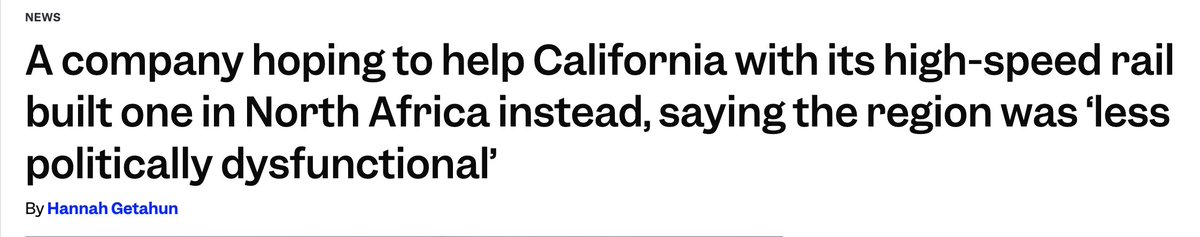 The French giving up on high-speed rail in California because of bureaucracy has to be the greatest meme of all time.