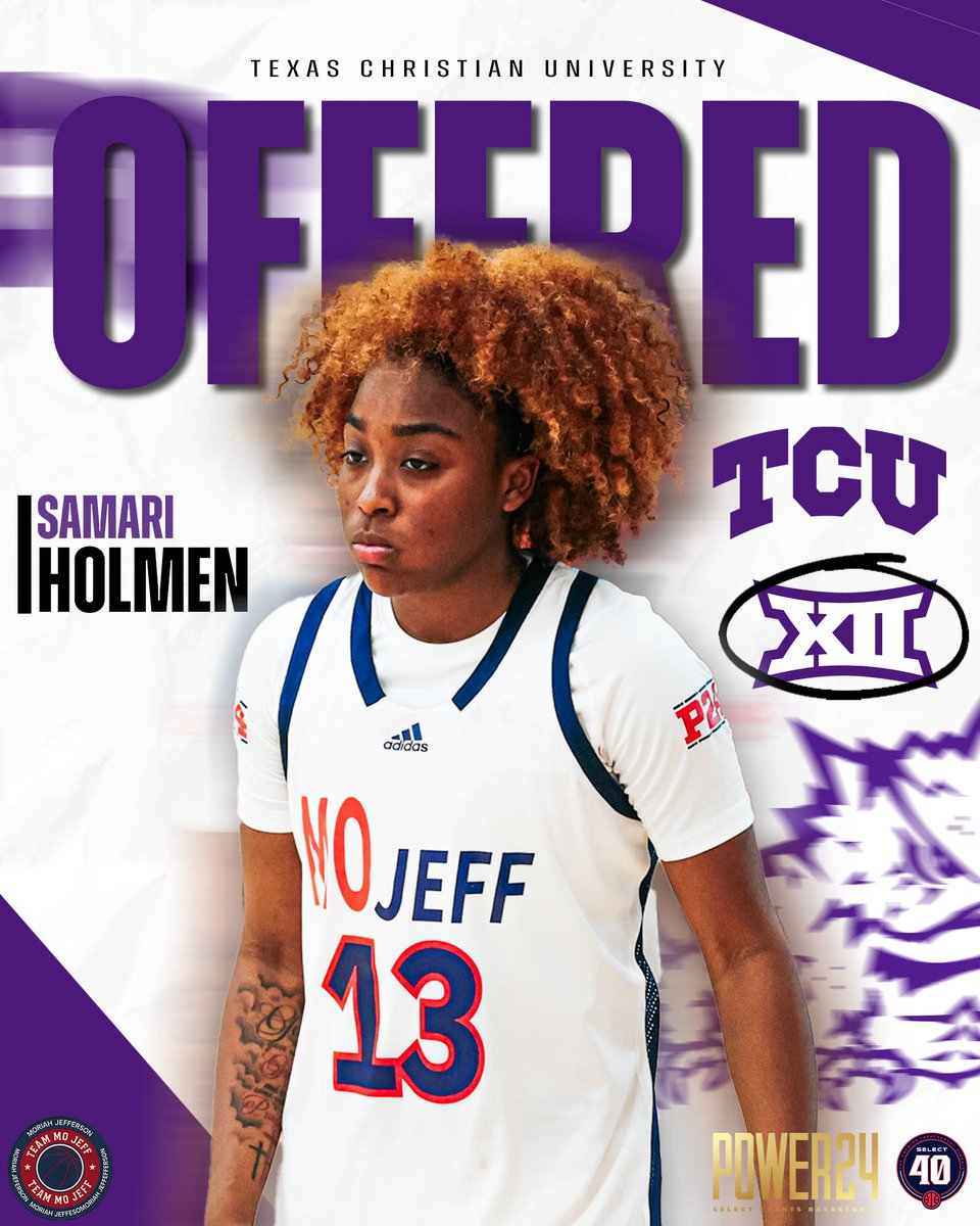 Team Moriah Jefferson (@teammojeff) on Twitter photo Top 2027 PG Samari Holmen <a href="/SamariHolmen/">๐ข๐ช๐ถ๐ช๐ป๐ฒ ๐๐ธ๐ต๐ถ๐ฎ๐ท 2027</a> (Duncanville HS) earns an BIG12 Offer from Coach <a href="/GoFrogsMC/">Mark Campbell</a> & <a href="/tcuwbb/">TCU Womenโs Basketball</a> !
Congrats CeeCee! โญ๏ธโญ๏ธโญ๏ธโญ๏ธโญ๏ธ
<a href="/Coach_MarcWill/">Coach Marcus</a> <a href="/walshjordan1/">Walsh Jordan</a> <a href="/AmboreeRob/">Rob Amboree</a> <a href="/NeimanJFord/">Neiman Ford</a>
<a href="/bballjkey/">Jason Key</a> <a href="/ShaneLaflin/">Shane Laflin</a> <a href="/KPannell71/">โKPโ</a>
#TeamMoJeffP24 #BeUndeniable Top 2027 PG Samari Holmen <a href="/SamariHolmen/">๐ข๐ช๐ถ๐ช๐ป๐ฒ ๐๐ธ๐ต๐ถ๐ฎ๐ท 2027</a> (Duncanville HS) earns an BIG12 Offer from Coach <a href="/GoFrogsMC/">Mark Campbell</a> & <a href="/tcuwbb/">TCU Womenโs Basketball</a> !
Congrats CeeCee! โญ๏ธโญ๏ธโญ๏ธโญ๏ธโญ๏ธ
<a href="/Coach_MarcWill/">Coach Marcus</a> <a href="/walshjordan1/">Walsh Jordan</a> <a href="/AmboreeRob/">Rob Amboree</a> <a href="/NeimanJFord/">Neiman Ford</a>
<a href="/bballjkey/">Jason Key</a> <a href="/ShaneLaflin/">Shane Laflin</a> <a href="/KPannell71/">โKPโ</a>
#TeamMoJeffP24 #BeUndeniable