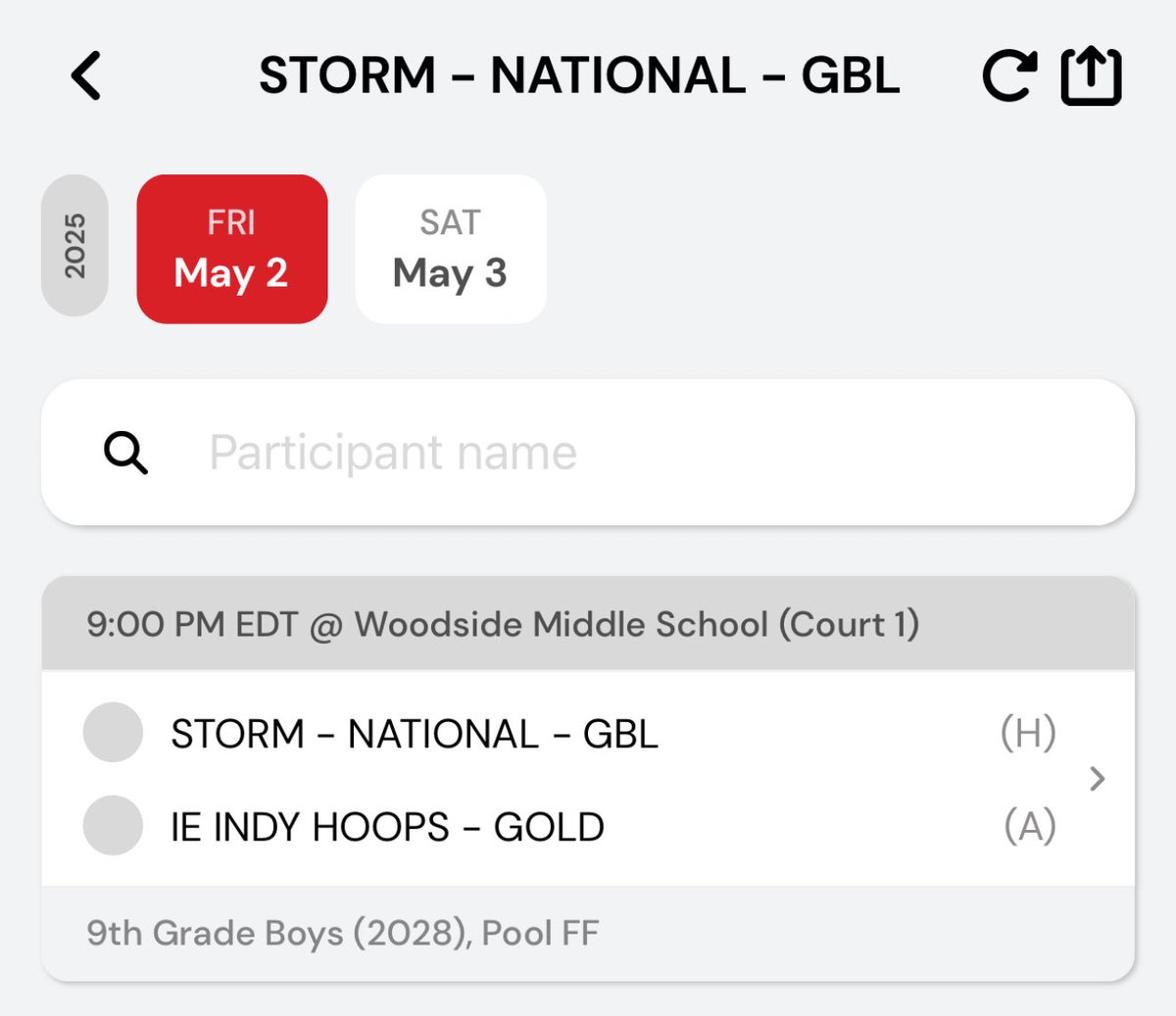 Check out my schedule this weekend with <a href="/grstormbb/">Grand Rapids Storm</a> GBL 15u
