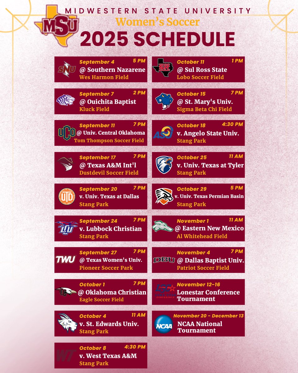 WE READY! Our 2025 schedule is here! Get ready for another exciting season of Mustangs soccer. Mark your calendars this fall—whether you’re cheering from Stang Park, following us on the road, or streaming live on FloSports, you won’t want to miss a moment. #StangGang