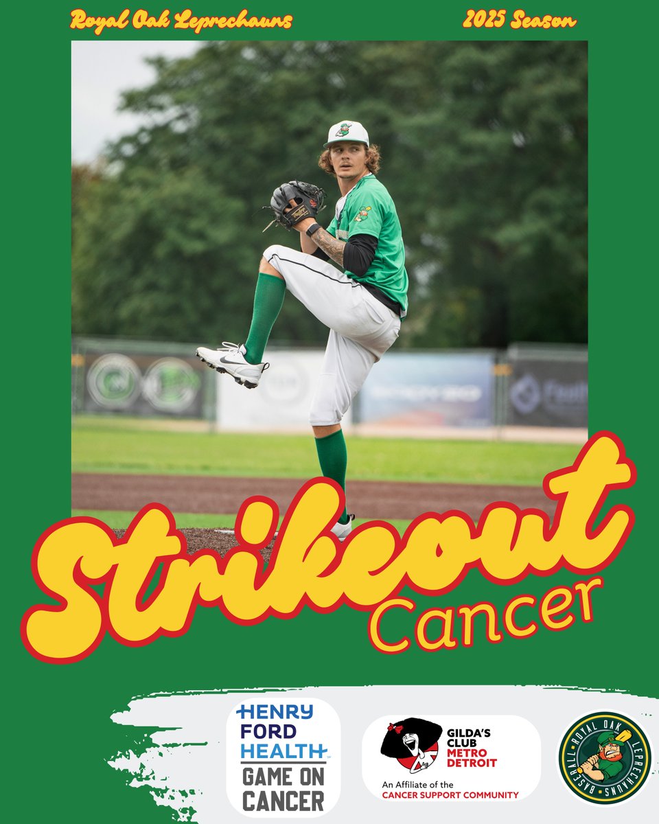 Royal Oak Leprechauns (@roleprechauns) on Twitter photo We're proud to announce the launch of our 2025 Strike Out Cancer campaign. The Royal Oak Leprechauns are partnering with @gameoncancerdet and <a href="/GildasClubDet/">Gilda's Club Metro Detroit</a> to support patients, survivors, and their families.
Learn more 👉 ow.ly/Vw5H50VKaYy #strikeoutcancer We're proud to announce the launch of our 2025 Strike Out Cancer campaign. The Royal Oak Leprechauns are partnering with @gameoncancerdet and <a href="/GildasClubDet/">Gilda's Club Metro Detroit</a> to support patients, survivors, and their families.
Learn more 👉 ow.ly/Vw5H50VKaYy #strikeoutcancer