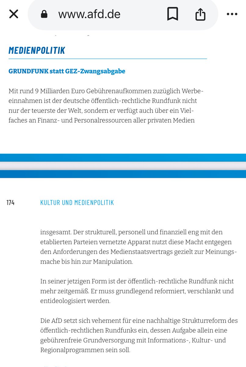 Morlock Nr.2 (@mgga2021h) on Twitter photo <a href="/tagesschau/">tagesschau</a> Kommentar: Eine Abschaffung der GEZ ist das Gebot der Stunde.
Auszug AfD-Wahlprogramm.
Weshalb ist der Staatsfunk gegen die AfD? Keine Ahnung 🤷♀️ <a href="/tagesschau/">tagesschau</a> Kommentar: Eine Abschaffung der GEZ ist das Gebot der Stunde.
Auszug AfD-Wahlprogramm.
Weshalb ist der Staatsfunk gegen die AfD? Keine Ahnung 🤷♀️