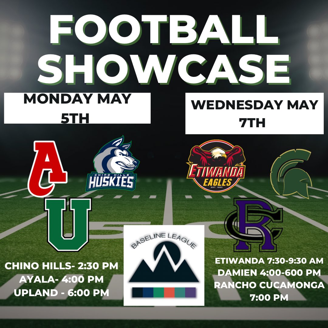 Upland Football (@upland_fb) on Twitter photo Reminder: 2025 Baseline League Showcase. <a href="/uscfb/">USC Football ✌️</a> <a href="/UCLAFootball/">UCLA Football</a> <a href="/calpolyfootball/">Cal Poly Football</a> <a href="/SacStateFB/">Sac State Football</a> <a href="/latsondheimer/">eric sondheimer</a> <a href="/SDSU/">San Diego State University</a> <a href="/SanJoseStateFB/">San José State Football</a> <a href="/unlvfootball/">UNLV Football</a> <a href="/FresnoStateFB/">Fresno State Football</a> <a href="/MSUBobcats_FB/">Montana State Football</a> <a href="/mtsacfootball/">Mt. SAC Football</a> <a href="/chaffeycollege/">Chaffey College</a> <a href="/CIFSS/">CIF Southern Section</a> <a href="/UplandUnifiedSD/">Upland Unified School District</a> <a href="/UofR_Football/">Redlands Bulldog Football</a> <a href="/CalFootball/">Cal Football</a> Reminder: 2025 Baseline League Showcase. <a href="/uscfb/">USC Football ✌️</a> <a href="/UCLAFootball/">UCLA Football</a> <a href="/calpolyfootball/">Cal Poly Football</a> <a href="/SacStateFB/">Sac State Football</a> <a href="/latsondheimer/">eric sondheimer</a> <a href="/SDSU/">San Diego State University</a> <a href="/SanJoseStateFB/">San José State Football</a> <a href="/unlvfootball/">UNLV Football</a> <a href="/FresnoStateFB/">Fresno State Football</a> <a href="/MSUBobcats_FB/">Montana State Football</a> <a href="/mtsacfootball/">Mt. SAC Football</a> <a href="/chaffeycollege/">Chaffey College</a> <a href="/CIFSS/">CIF Southern Section</a> <a href="/UplandUnifiedSD/">Upland Unified School District</a> <a href="/UofR_Football/">Redlands Bulldog Football</a> <a href="/CalFootball/">Cal Football</a>