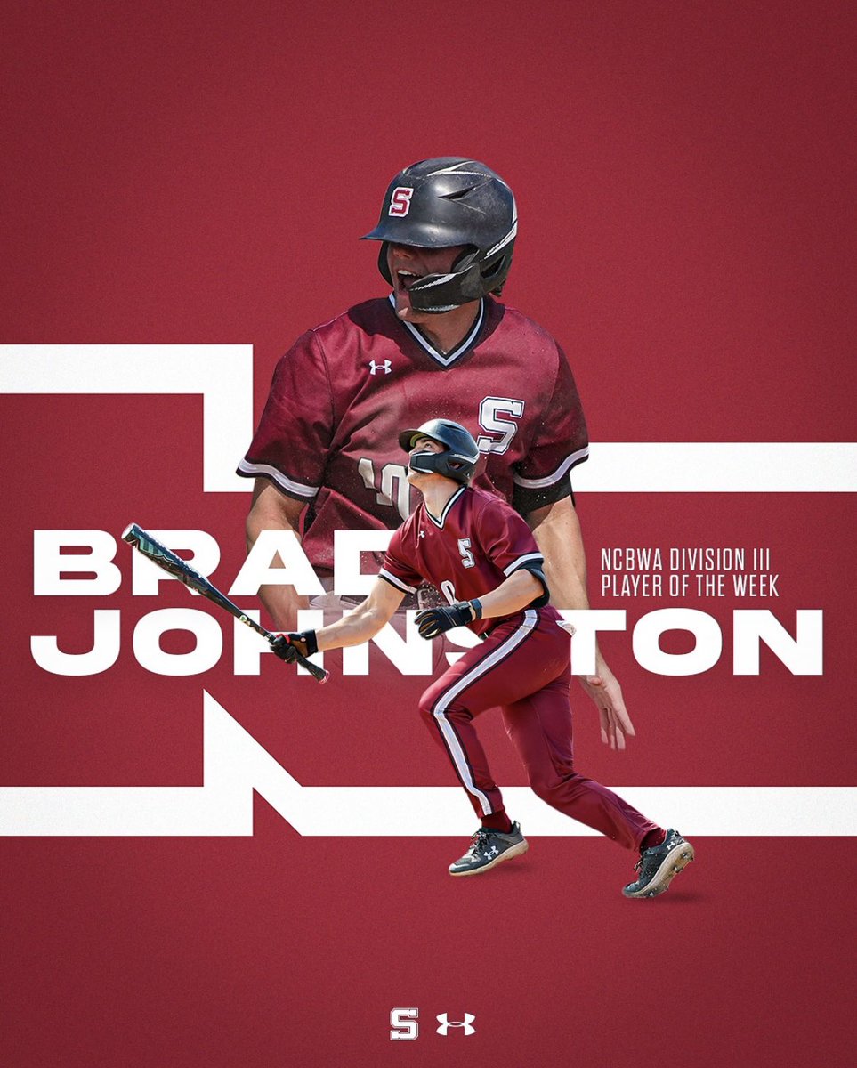 Our guy <a href="/bjohnston857/">Brad Johnston</a> had himself a week!🔥 He was named <a href="/NCBWA/">NCBWA</a> Division 3 Player of the Week after slugging 1.563 with 5 home runs and 14 RBIs in 4 games! #GoGarnet