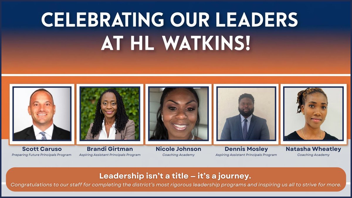 As a proud principal, I’m honored to celebrate the growth of 5 exceptional educators at HL Watkins! 🌟

“A leader’s lasting value is measured by succession.” – John Maxwell

These rising leaders are the catalyst for our success. Their journey is just beginning! 🙌
#GrowingLeaders