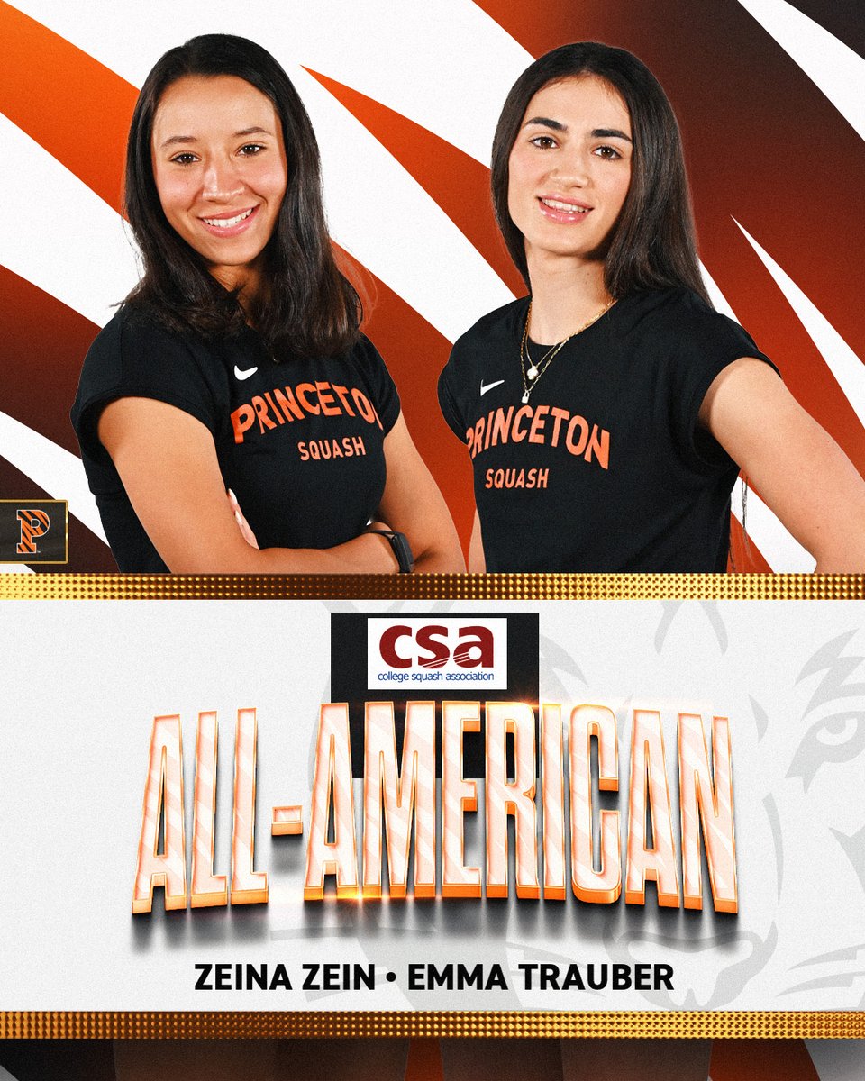 Princeton Women’s Squash (@tigersquash1) on Twitter photo They're 2 for 2 as <a href="/CollegeSquash/">College Squash</a> All-Americans!
Congrats to Zeina Zein and Emma Trauber on being CSA All-Americans for the second straight year!
📰: tinyurl.com/24xgq5ko They're 2 for 2 as <a href="/CollegeSquash/">College Squash</a> All-Americans!
Congrats to Zeina Zein and Emma Trauber on being CSA All-Americans for the second straight year!
📰: tinyurl.com/24xgq5ko