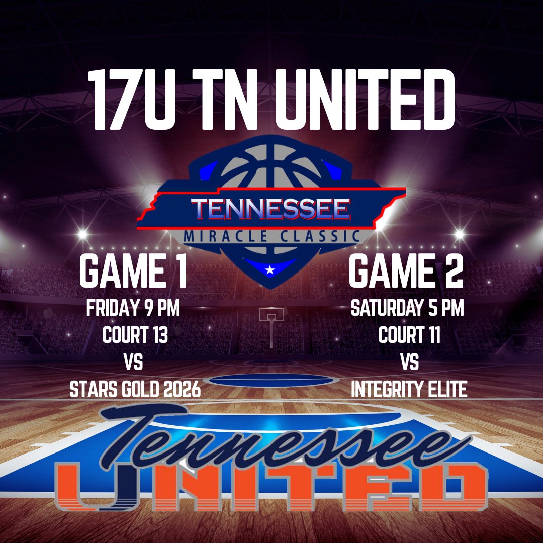 Let’s go!! Back on the courts this weekend in Knoxville, TN 
Come check us out! 
<a href="/TNUnitedBall/">TNUnitedBasketball</a> <a href="/PGHVirginia/">Prep Girls Hoops Virginia</a> <a href="/PGHTennessee/">Prep Girls Hoops Tennessee</a> <a href="/JrAllStar_VA/">Virginia Jr. All-Star GBB</a> <a href="/JrAllStarBB/">Jr. All-Star Girls Basketball</a> <a href="/MMBR_CoachGBell/">Major Movez Basketball Review #MMBR</a> <a href="/e3elitevertimax/">E3 Elite Vertimax / Sports Training</a> <a href="/TommyHuffman11/">Tommy Huffman</a> <a href="/NRV_Storm/">NRV Storm Basketball</a> <a href="/CoachUnderwood3/">Jacob Underwood</a>