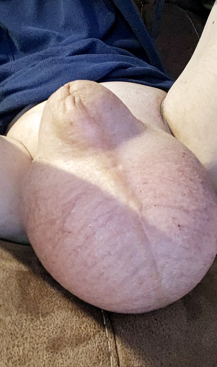 Relaxing with 4L. 🫦 It's been a while, and I am enjoying every minute of it. 😈 #salineinfusion #monsterballs #ballsack #hugeballs #bulge #bigscrotum