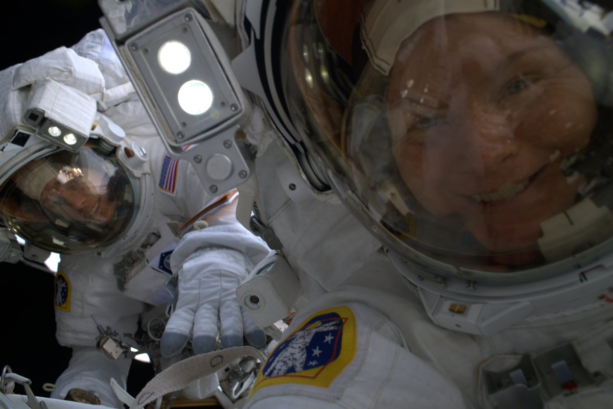 Nichole “Vapor” Ayers (@astro_ayers) on Twitter photo Wow. What a day. Spacewalks are grueling and exhilarating all at the same time.
<a href="/AstroAnnimal/">COL Anne McClain</a>, <a href="/astro_berrios/">Marcos Berríos</a>, <a href="/JonnyKimUSA/">Jonny Kim</a>, <a href="/Astro_Onishi/">大西卓哉 (JAXA宇宙飛行士)Takuya Onishi</a>, and our flight control team on the ground absolutely set the standard for teamwork. We started the day off more ready than ever thanks to Wow. What a day. Spacewalks are grueling and exhilarating all at the same time.
<a href="/AstroAnnimal/">COL Anne McClain</a>, <a href="/astro_berrios/">Marcos Berríos</a>, <a href="/JonnyKimUSA/">Jonny Kim</a>, <a href="/Astro_Onishi/">大西卓哉 (JAXA宇宙飛行士)Takuya Onishi</a>, and our flight control team on the ground absolutely set the standard for teamwork. We started the day off more ready than ever thanks to