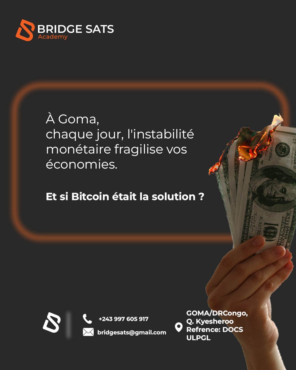 bridgesats's tweet image. Et si l’avenir économique de Goma ne passait plus par les banques ?
Dans un monde instable, une nouvelle voie se dessine.
Elle commence par l’éducation. Elle mène à la souveraineté.

#Bitcoin #Goma #AutonomieFinancière #BridgeSats #ÉcoleBitcoin