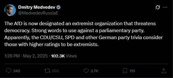 kvistp's tweet photo. @SecRubio You sound like the Russian terrorist Medvedev? https://t.co/yxmk2wHnmQ