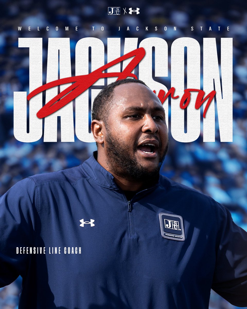Jackson State Football (@gojsutigersfb) on Twitter photo We would like to officially announce <a href="/KoachJack_79/">Coach Aaron Jackson</a> as our new Defensive Line Coach!
#GuardTheeYard We would like to officially announce <a href="/KoachJack_79/">Coach Aaron Jackson</a> as our new Defensive Line Coach!
#GuardTheeYard