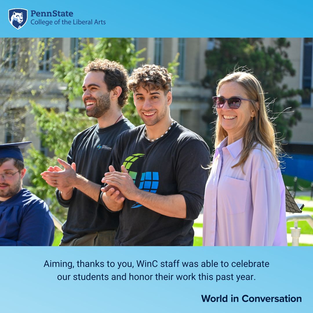 Thanks to a generous gift from #WinC alum Aiming Li—and a company match that doubled his impact—we hosted a beautiful graduation celebration for our student facilitators. Students from our advanced team, new students &amp; grads came together to be honored and celebrated. #PennState