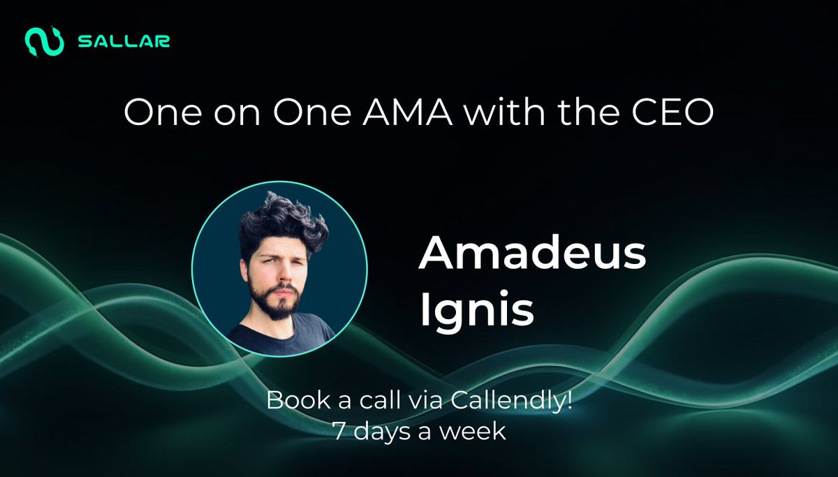 GM! Sallar CEO is available for one on one AMA sessions to answer community questions. A dedicated 15 minute slot will is available daily (7 days a week) for any current or future project supporters who register via Calendly 🐍💎

This opportunity is exclusively for project