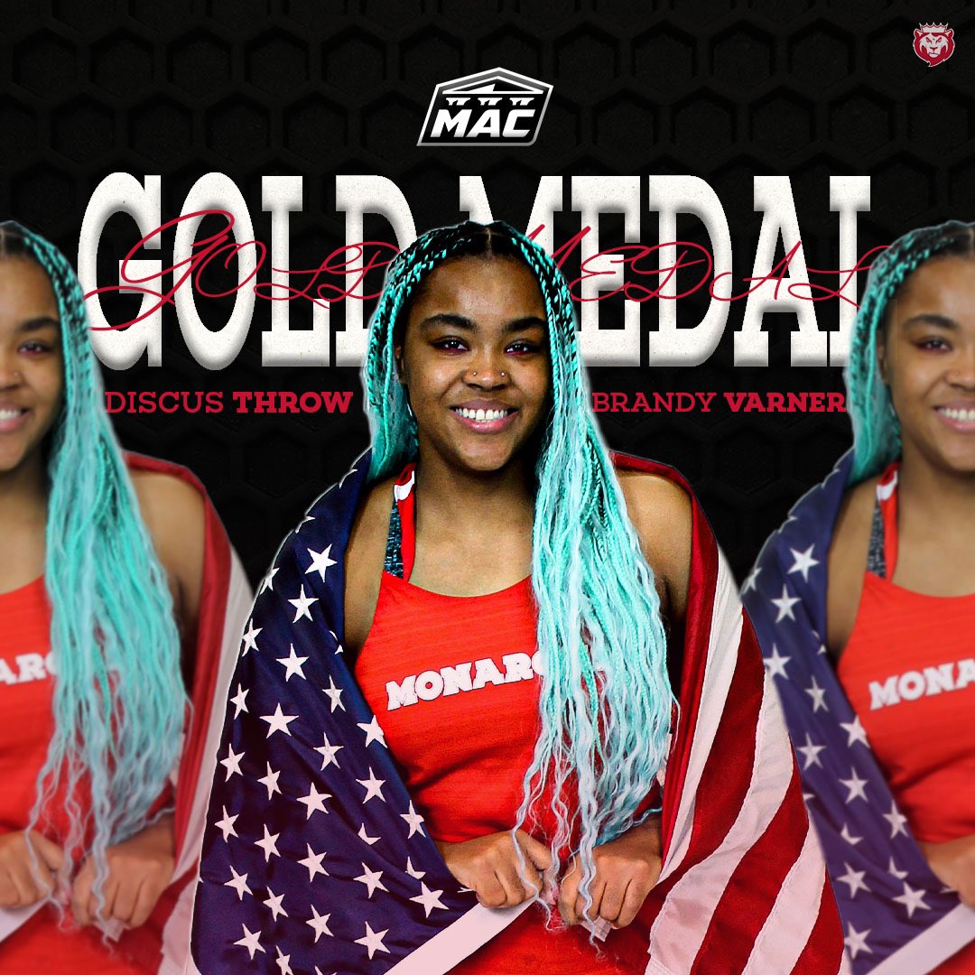 King's College Monarchs (@kingsmonarchs) on Twitter photo OTF | GOLD MEDAL ALERT 🥇
Congratulations to <a href="/KingsXCTrack/">King's College XC/TF</a> BRANDY VARNER for earning the GOLD MEDAL in the DISCUS THEOW with a mark of 43.54 meters! Congrats Brandy!
#MonarchNation // #EarnTheCrown OTF | GOLD MEDAL ALERT 🥇
Congratulations to <a href="/KingsXCTrack/">King's College XC/TF</a> BRANDY VARNER for earning the GOLD MEDAL in the DISCUS THEOW with a mark of 43.54 meters! Congrats Brandy!
#MonarchNation // #EarnTheCrown
