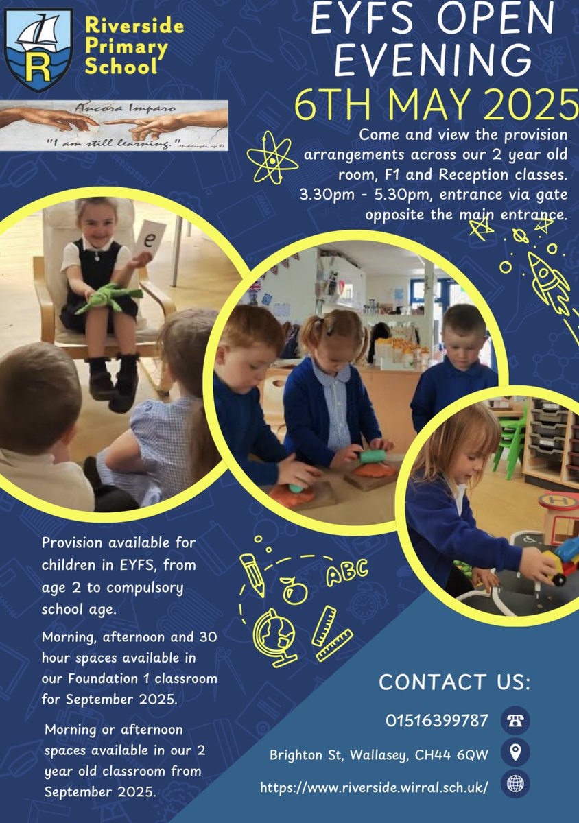 Riverside Acorns (@rps_acorns) on Twitter photo Riverside Primary School invites you to come and view our provision arrangements for our 2 year old room, nursery and reception classes. We would love to welcome you and your child into the Riverside family and hope you can visit on Tuesday, 6th May, 3:30 to 5:30. <a href="/Riverside_Pri/">Riverside Primary</a> Riverside Primary School invites you to come and view our provision arrangements for our 2 year old room, nursery and reception classes. We would love to welcome you and your child into the Riverside family and hope you can visit on Tuesday, 6th May, 3:30 to 5:30. <a href="/Riverside_Pri/">Riverside Primary</a>