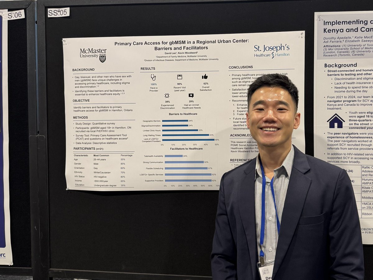 David_M_Lee's tweet photo. Presenting my poster on primary healthcare access for gbMSM in Hamilton @CAHR_ACRV this weekend #CAHR2025 https://t.co/sIwXTXliVc