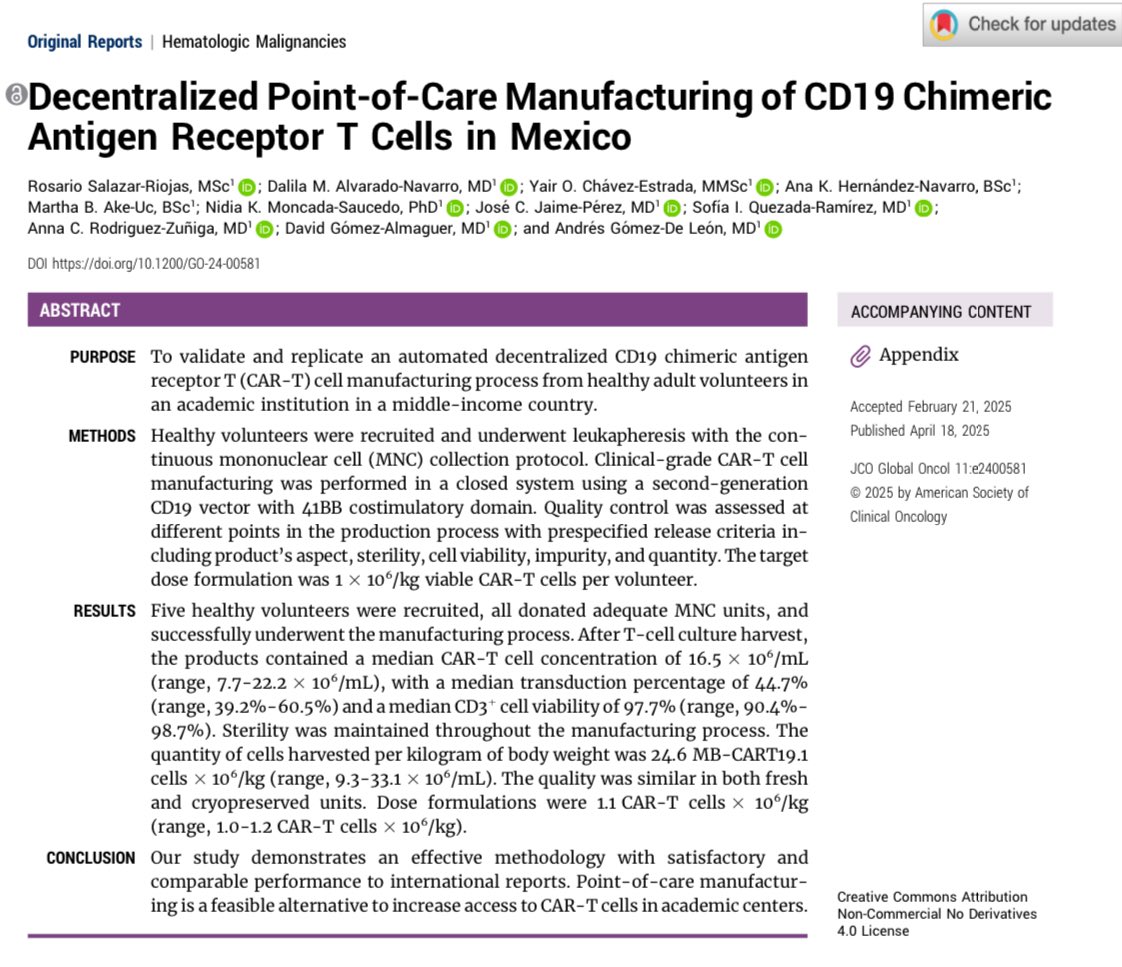 CAR-T should also be a therapeutic opportunity in LMICs. POC manufacturing promotes CAR-T democratization.