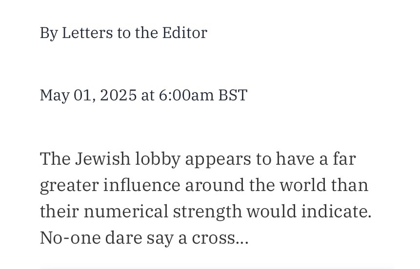 This is how the letter begins, if you want to know how antisemitism in Ireland is going.