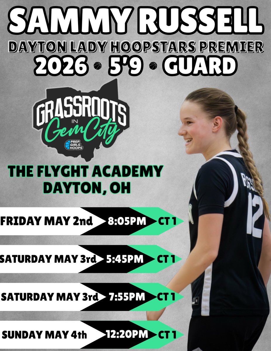 Sammy Russell (@sammyrussell_12) on Twitter photo Excited for the opportunity to compete this weekend at the Flyght Academy! <a href="/DLHPremier/">DLH Premier</a> <a href="/girls_tecumseh/">Tecumseh Girls Basketball</a> Excited for the opportunity to compete this weekend at the Flyght Academy! <a href="/DLHPremier/">DLH Premier</a> <a href="/girls_tecumseh/">Tecumseh Girls Basketball</a>