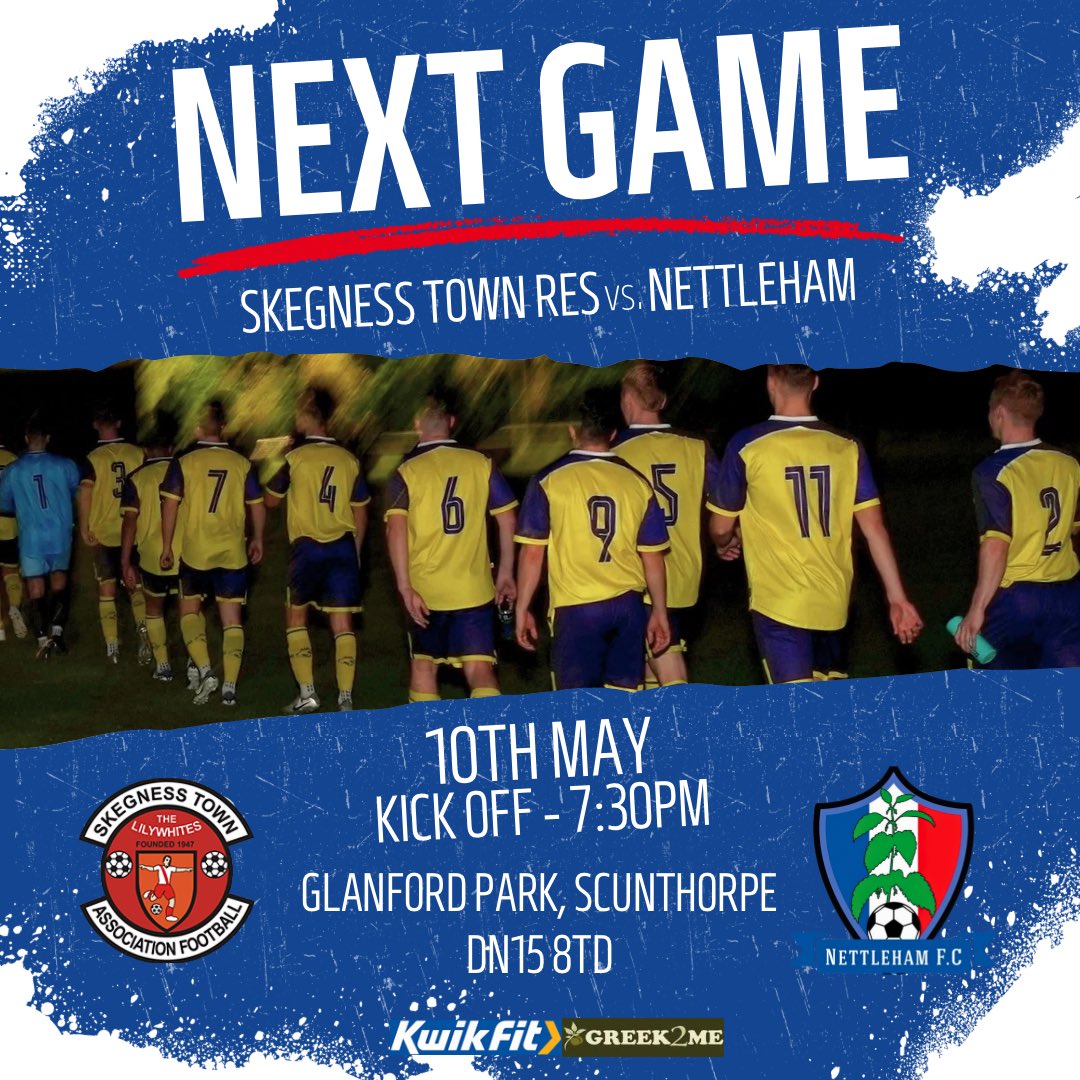 We are back at Glanford Park to face <a href="/skegnesstownres/">Skegness Town AFC Reserves</a>  in what will be a great game against two strong sides following their semi final win vs. Crowle.

Spaces on the bus are available with the bus leaving at 17:00, please message to reserve your seat for £10! #uptheham🔵⚪️
