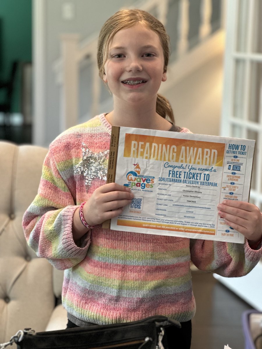 Kelley Dockray (@kdacademics) on Twitter photo Congratulations Avery on reading 10 hours in 2.5 months & earning a free ticket to <a href="/Schlitterbahn/">Schlitterbahn</a>! You should be proud of yourself. See ya at the waterpark! 3rd year in a row! Work hard = have fun! <a href="/FosterElemLIB/">Foster Elementary Library</a> <a href="/HumbleISD_FE/">Foster Elementary</a> Congratulations Avery on reading 10 hours in 2.5 months & earning a free ticket to <a href="/Schlitterbahn/">Schlitterbahn</a>! You should be proud of yourself. See ya at the waterpark! 3rd year in a row! Work hard = have fun! <a href="/FosterElemLIB/">Foster Elementary Library</a> <a href="/HumbleISD_FE/">Foster Elementary</a>