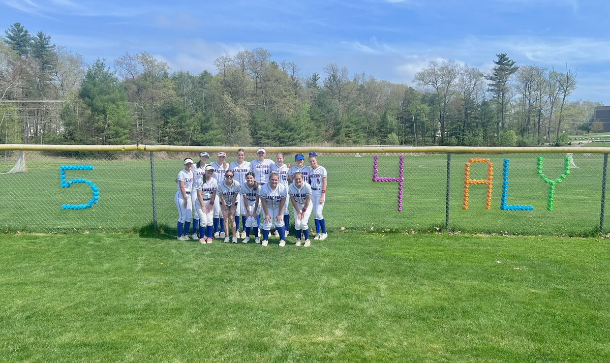 We are here &amp; ready to host Bedford this afternoon! Today we are playing for Aly (#5) who lost her battle to Ovarian cancer earlier this week. She was a Lancer Alumni &amp; played softball during her time at Londonderry. Please check out the link below and wear blue to support! 💙