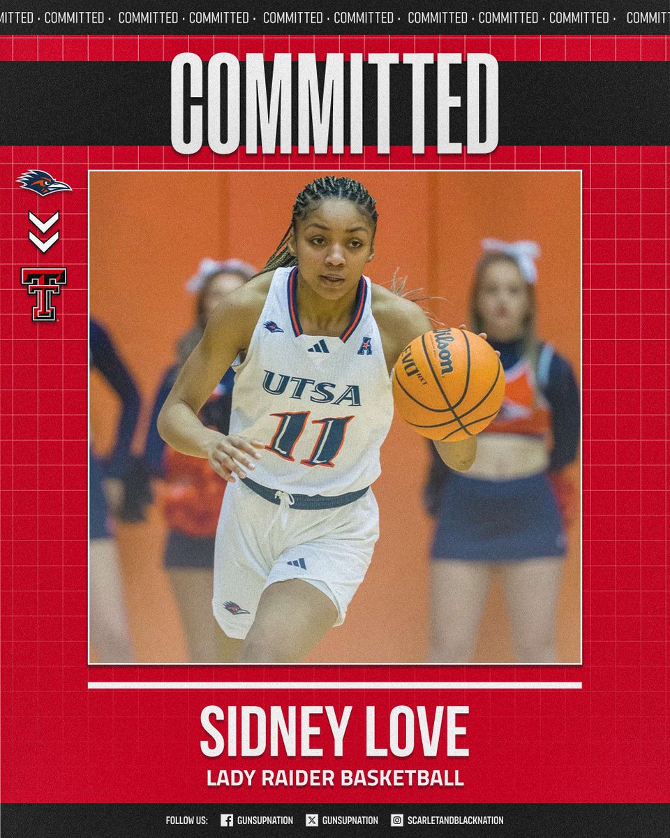 THE NAŦION (@gunsupnation) on Twitter photo ✍️ 𝗦𝗜𝗚𝗡𝗘𝗗: Texas Tech Lady Raiders have signed 5'8" guard Sidney Love (<a href="/sidneyyyloveee/">sidney love</a>), a transfer from UTSA! ✍️ 𝗦𝗜𝗚𝗡𝗘𝗗: Texas Tech Lady Raiders have signed 5'8" guard Sidney Love (<a href="/sidneyyyloveee/">sidney love</a>), a transfer from UTSA!