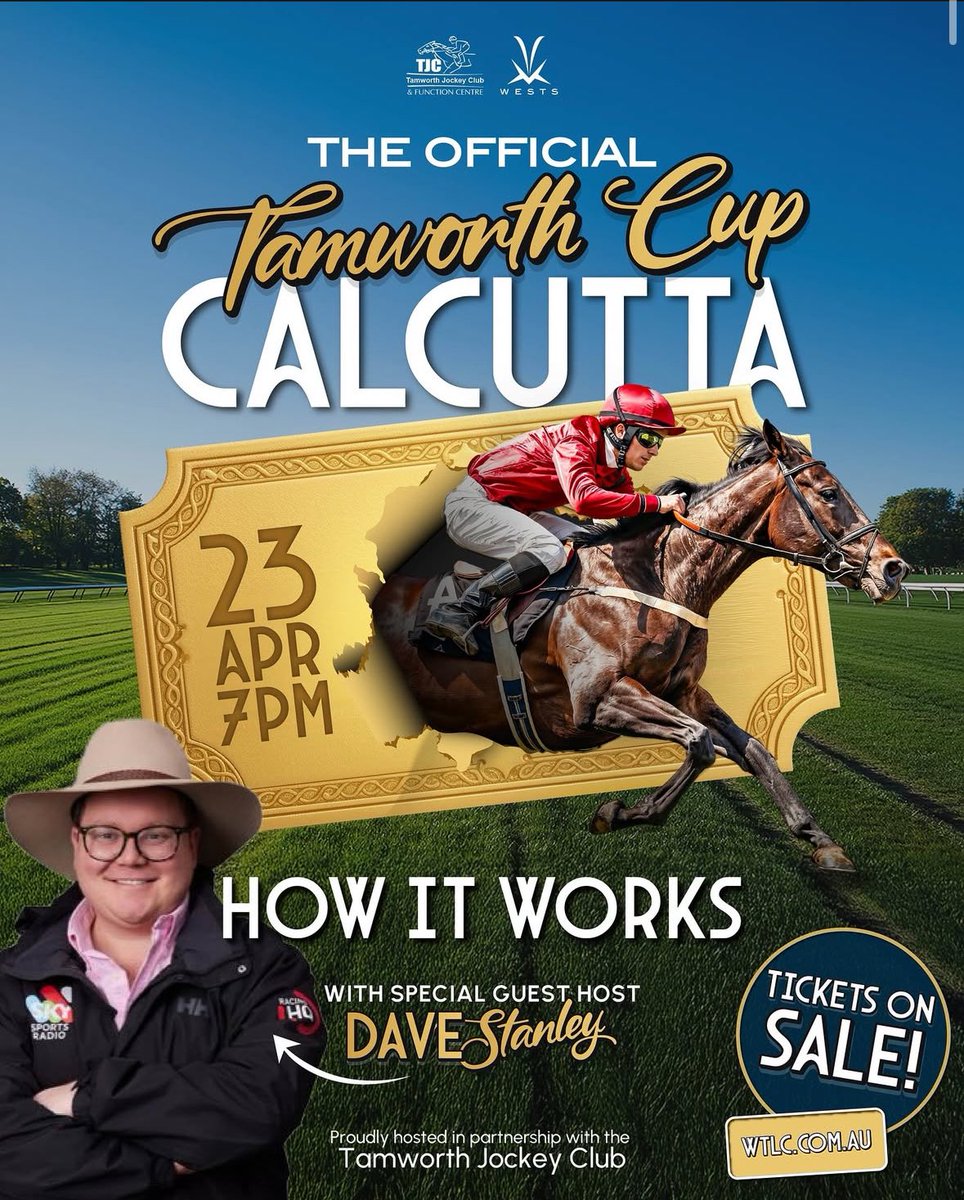 Dave Stanley (@daveystan1) on Twitter photo Looking forward to this on Wednesday night in Tamworth.
Going to be a great Cup day on Thursday. <a href="/_TJC/">Tamworth Jockey Club</a> <a href="/Kevinandersonmp/">Kevin Anderson MP</a> <a href="/racing_nsw/">Racing NSW</a> Looking forward to this on Wednesday night in Tamworth.
Going to be a great Cup day on Thursday. <a href="/_TJC/">Tamworth Jockey Club</a> <a href="/Kevinandersonmp/">Kevin Anderson MP</a> <a href="/racing_nsw/">Racing NSW</a>
