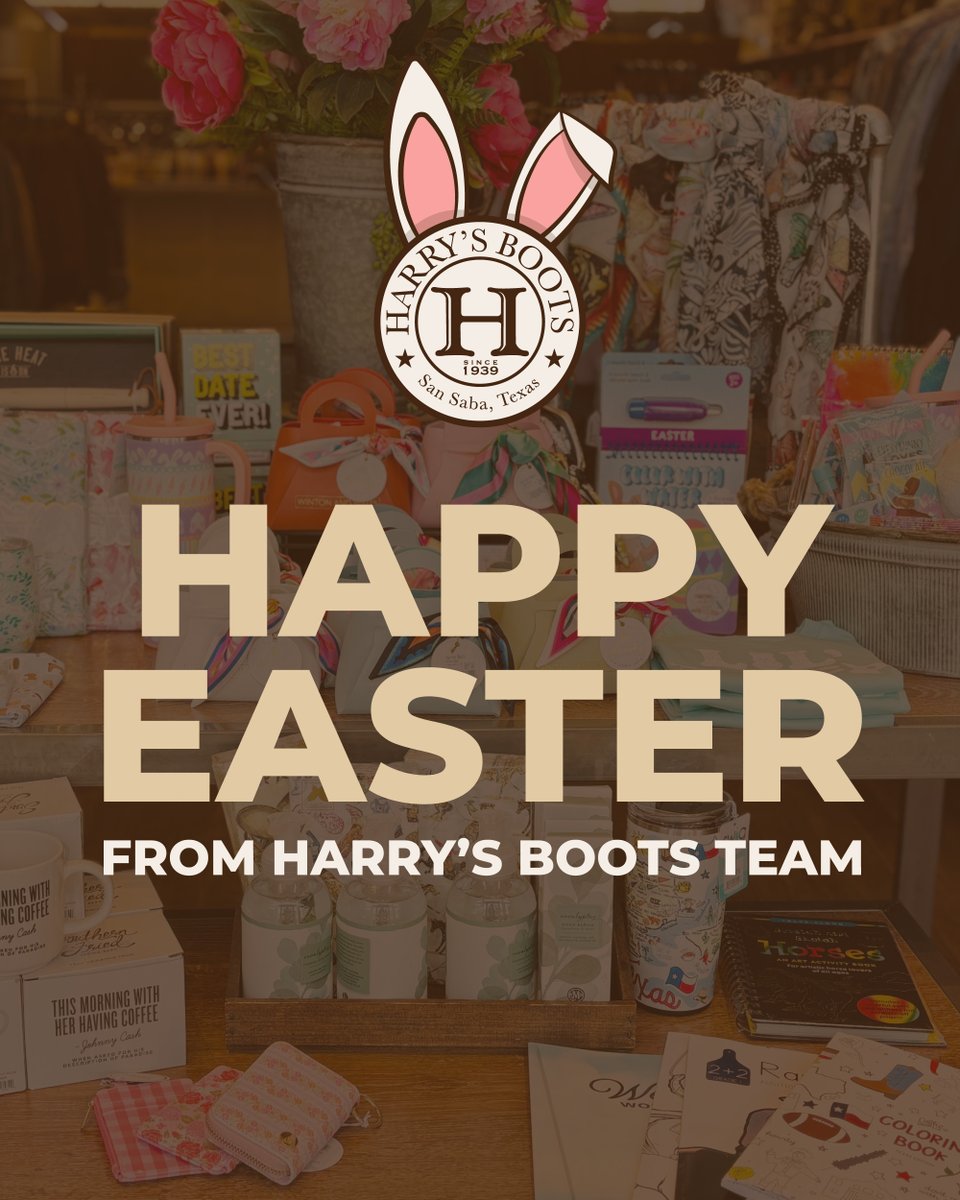 harrys1939's tweet image. We hope y'all had a joyful day filled with family and sunshine. Hop on by and see us this week—we’ve got spring styles ready for every bunny! 

#HappyEaster #HarrysBoots #SanSabaTexas #WesternStyle #SpringVibes #ShopLocal
