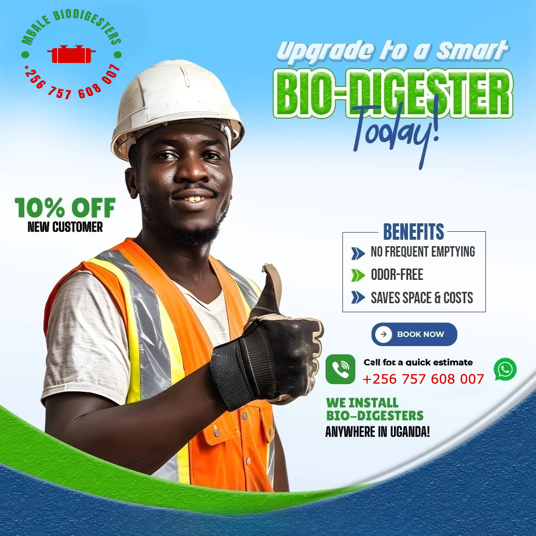 biodigeesters's tweet image. Upgrade to a Smart Bio-Digester Today! Say goodbye to frequent emptying and bad odors—our eco-friendly, space-saving Bio-Digesters are the ultimate waste solution! 

☎️ Call/WhatsApp: +256 757 608 007; 
for installation! 

#biodigester #bioseptic #septictank  #mbale #Uganda