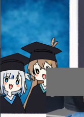 ctrl_zomb's tweet image. can we talk about how cute gura and mumei's picture is in the bg of their streams 😭