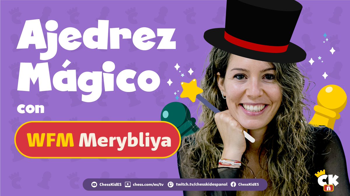 📺 No te pierdas nuestro show de la semana en ChessKid Español. 🌟 Merybliya nos llevará a un viaje mágico que combina entretenimiento y aprendizaje.

📆 Martes 22 de abril
⏰ 14 hrs España

📌 youtube.com/live/NeWK9P978…

<a href="/merybliya/">María Rodrigo Yanguas</a> 

#chesskid #chesskides #chess #Ajedrez