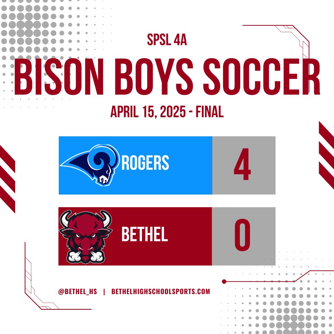 Come out and support the Bison in their quest for a playoff spot this Thursday with an in district matchup against the Eagles of GK.  Go Bison!
#bhs #bison #bethel #gobison #jointheherd