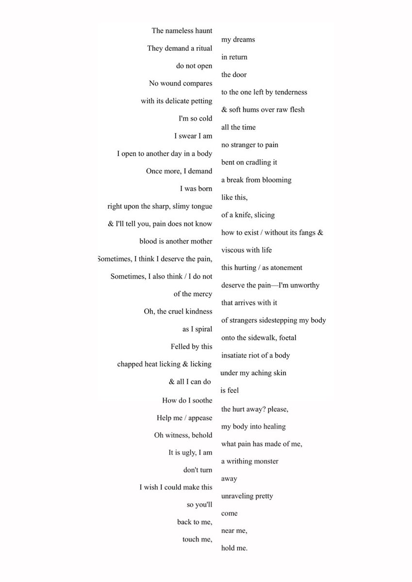 Aishat Yahkub (@aishatyahkub) on Twitter photo My "Knife" is on <a href="/fullhouselit/">Full House Literary</a>!
Grateful to the sweet <a href="/leiabellebutler/">Leia</a>.
My first proper experimentation with form.
A precious poem too, wrote it through a long, intense, mindless pain episode, held my hands & helped distract me.
You can listen to me read;
fullhouseliterary.com/new-fc/knife-b… My "Knife" is on <a href="/fullhouselit/">Full House Literary</a>!
Grateful to the sweet <a href="/leiabellebutler/">Leia</a>.
My first proper experimentation with form.
A precious poem too, wrote it through a long, intense, mindless pain episode, held my hands & helped distract me.
You can listen to me read;
fullhouseliterary.com/new-fc/knife-b…