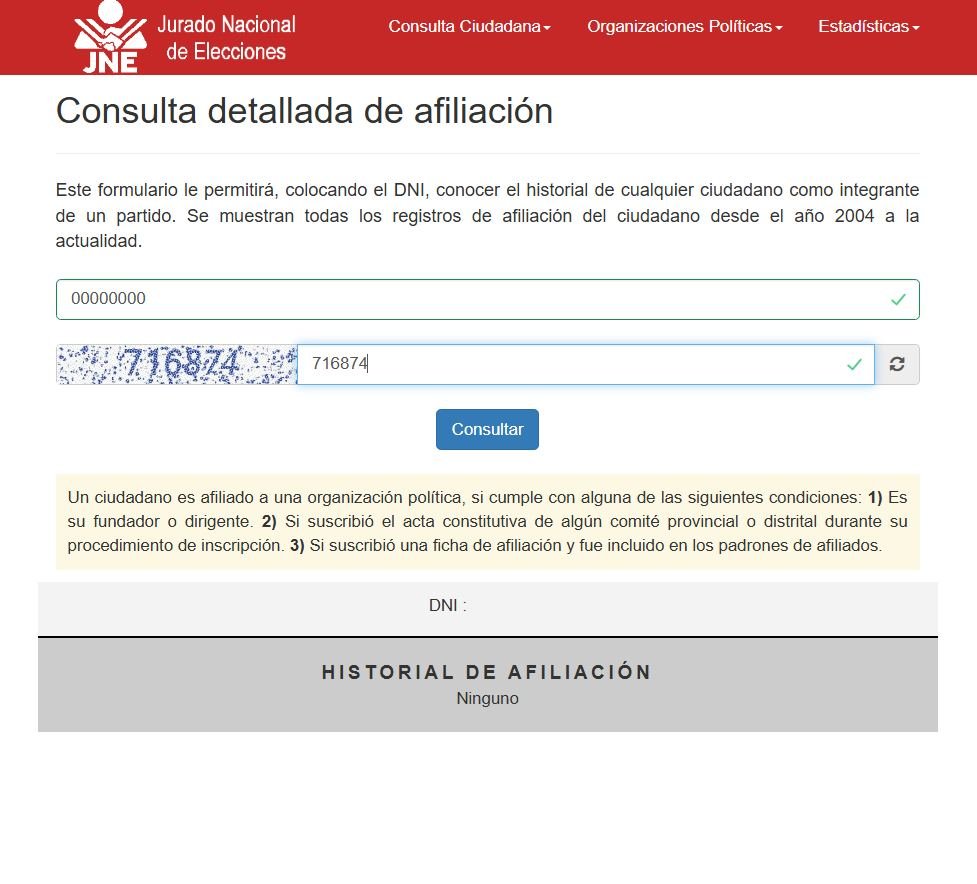 #ATENCIÓN Diversos usuarios reportan que fueron afiliados (inscritos) sin autorización a organizaciones políticas. Consulta si perteneces a algún partido político:

- Si nunca llenaste una ficha de afiliación con tu firma y huella, se trata de una afiliación indebida. La