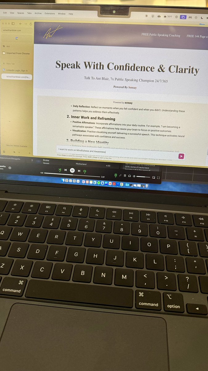 Ant Blair (@winwithantblair) on Twitter photo It’s <a href="/asksensay/">Sensay ⛩️✨</a> Sunday. Running my AI replica through public speaking coaching drills. Training my AI like a 7x public champion. ⚡️ It’s <a href="/asksensay/">Sensay ⛩️✨</a> Sunday. Running my AI replica through public speaking coaching drills. Training my AI like a 7x public champion. ⚡️