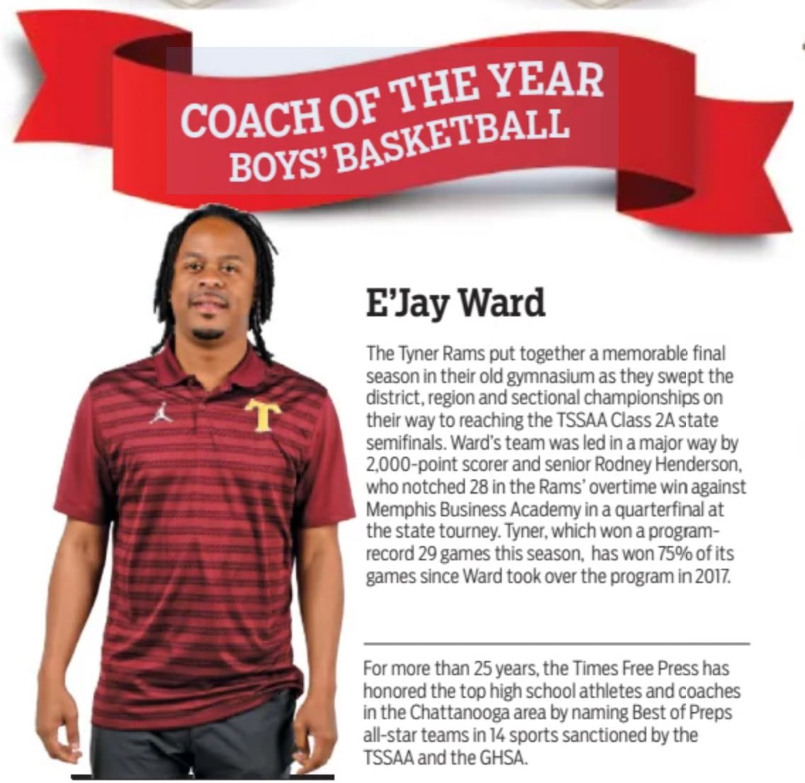 TynerRamily's tweet image. Congratulations to @CoachEJayWard on being named Best Of Preps Coach of the Year!

Congrats to @RodneyBoo25 and @AdariusBrewste1 for making 1st Team All-City Best of Preps!

#RAMILY #NoStruggleNoStory 🐏🚂