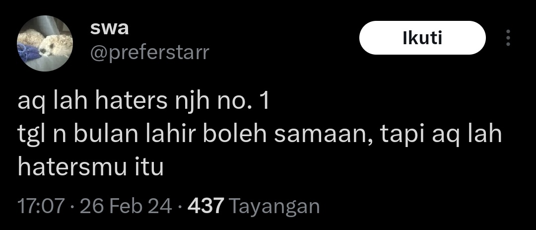 feliciaaaaa99's tweet photo. Orang sinting masi ribut aja perkara gak terima junjungannya gak jadi karakter utama
Mending berobat lu ke psikiater sono pake bpjs gratis.
Segala pede banget bilang dulu gua juga fans dodal 
Gataunya emg haters nam joohyuk
Jiahhh mau nyamar lupa apus²in tweet lu? https://t.co/jGyNDf2Z8l