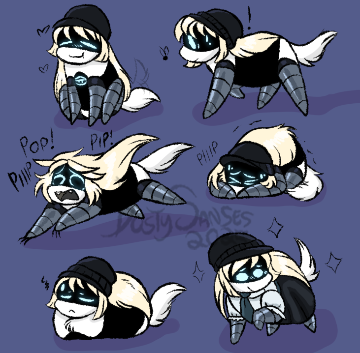 Commission for Weepy_Echo 

Echo the Loaf
A slightly scared but adorable Loaf
#murderdrones #murderdronesoc