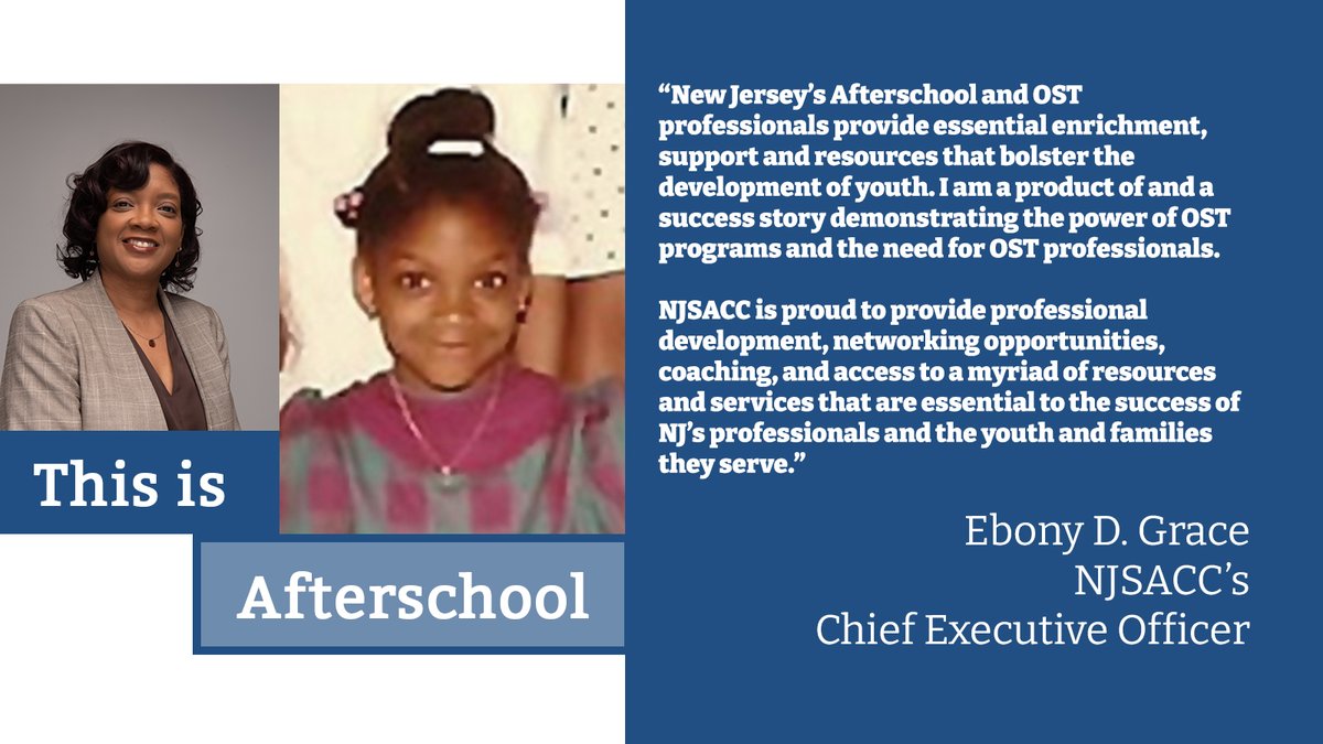 NJSACC's CEO Ebony Grace Shares Her Afterschool Story!

“I am a product of and a success story demonstrating the power of OST programs and the need for OST professionals...”

njsacc.org/afterschool-pr…