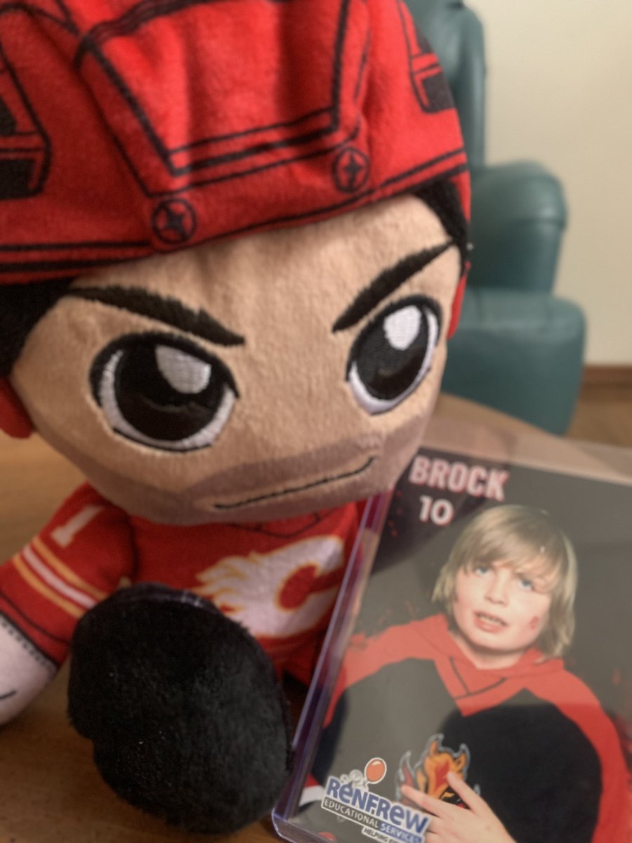 Huge thanks to the Flames Foundation for visiting my kiddo’s school (Renfrew Educational Services) for their Easter celebration! Love the smirk on the Nazem Kadri stuffy! Methinks Brock has the hockey hair down pat for his hockey card too! THANK YOU ALL for supporting our kids!!!