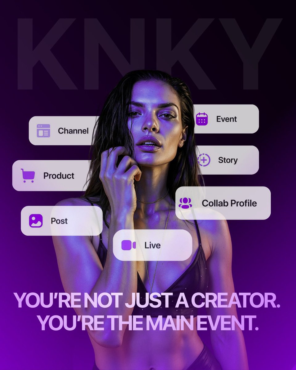 Posting is just the beginning.

KNKY lets you build your brand, grow your income, and own every interaction.

• Livestream to fans
• Host paid events
• Sell your merch
• Post your content your way

You’re not just a creator. 
You’re the main event! 

#LetsGetKNKY
