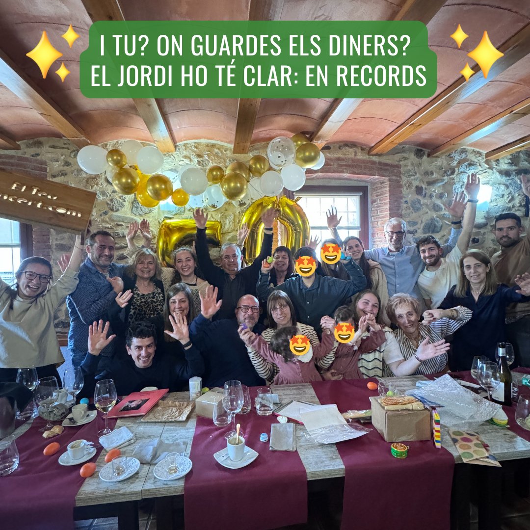 🎁 “On guardes els diners?”
🗣 “Al banc.”
🎁 “Error. Els has de guardar en records.”

💛 Si vols fer un regal que no s’esborri, busca’t un dia especial. O millor encara, crea’l.

📍 elteuconcert.com