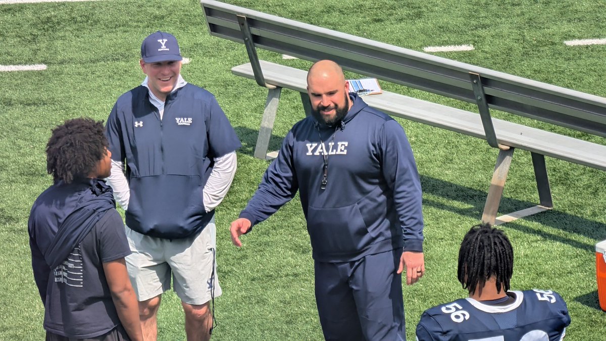 Thank you <a href="/CoachRenoYale/">Tony Reno</a> <a href="/CoachJanecek/">Tim Janecek</a> <a href="/ChrisBergeski/">Chris Bergeski</a> <a href="/coachjjanderson/">Jay Anderson</a> for the <a href="/yalefootball/">Yale Football</a> spring game invite.