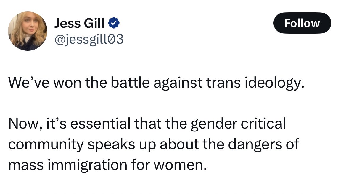 I see gender criticals are now moving onto the next moral panic. Whatever next? Gay marriage? Abortion?