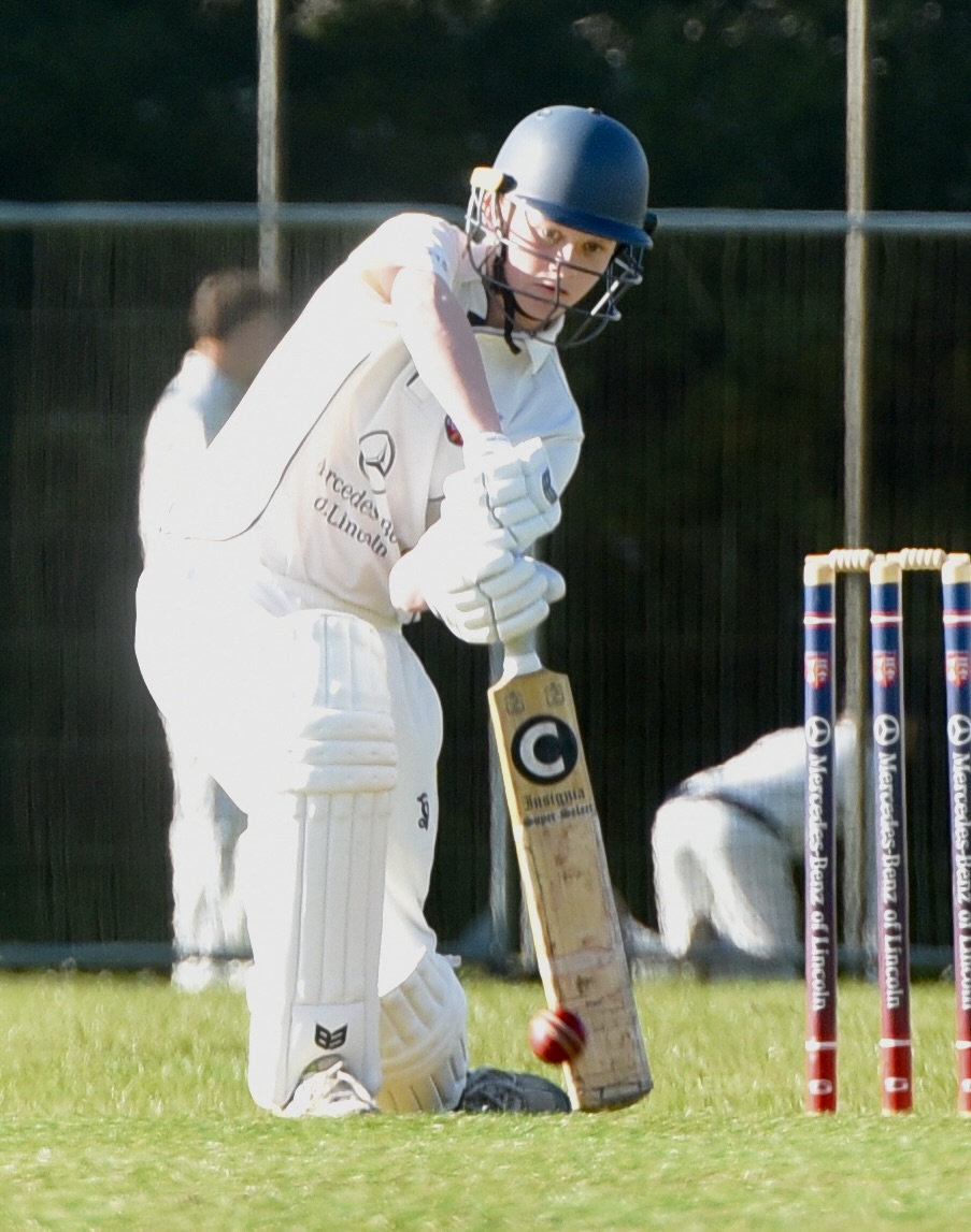 Robert Ashcroft on his way to 23 not out against <a href="/revesbycricket/">Revesby Cricket Club</a>  for <a href="/Nettleham_CC/">Nettleham CC</a> academy at Mulsanne Park. The Nettles won by nine wickets.