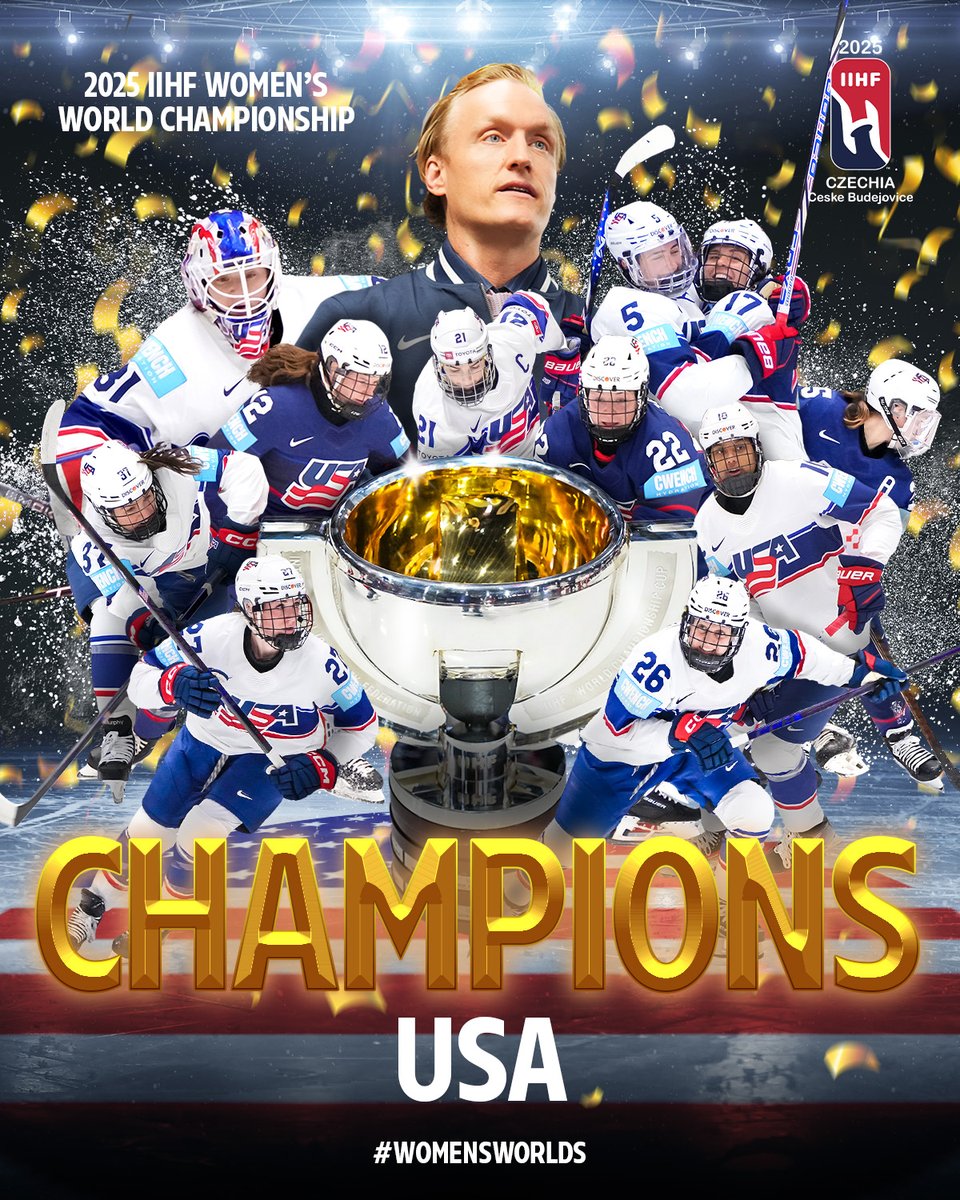 A GOLDEN victory for USA! 🏆🥇 #WomensWorlds #IIHF <a href="/usahockey/">USA Hockey</a>