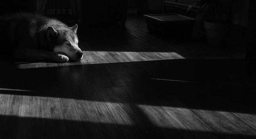 Malamute in sunlight